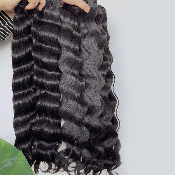 Raw Cambodian Wavy Hair Sew in Weft Extensions